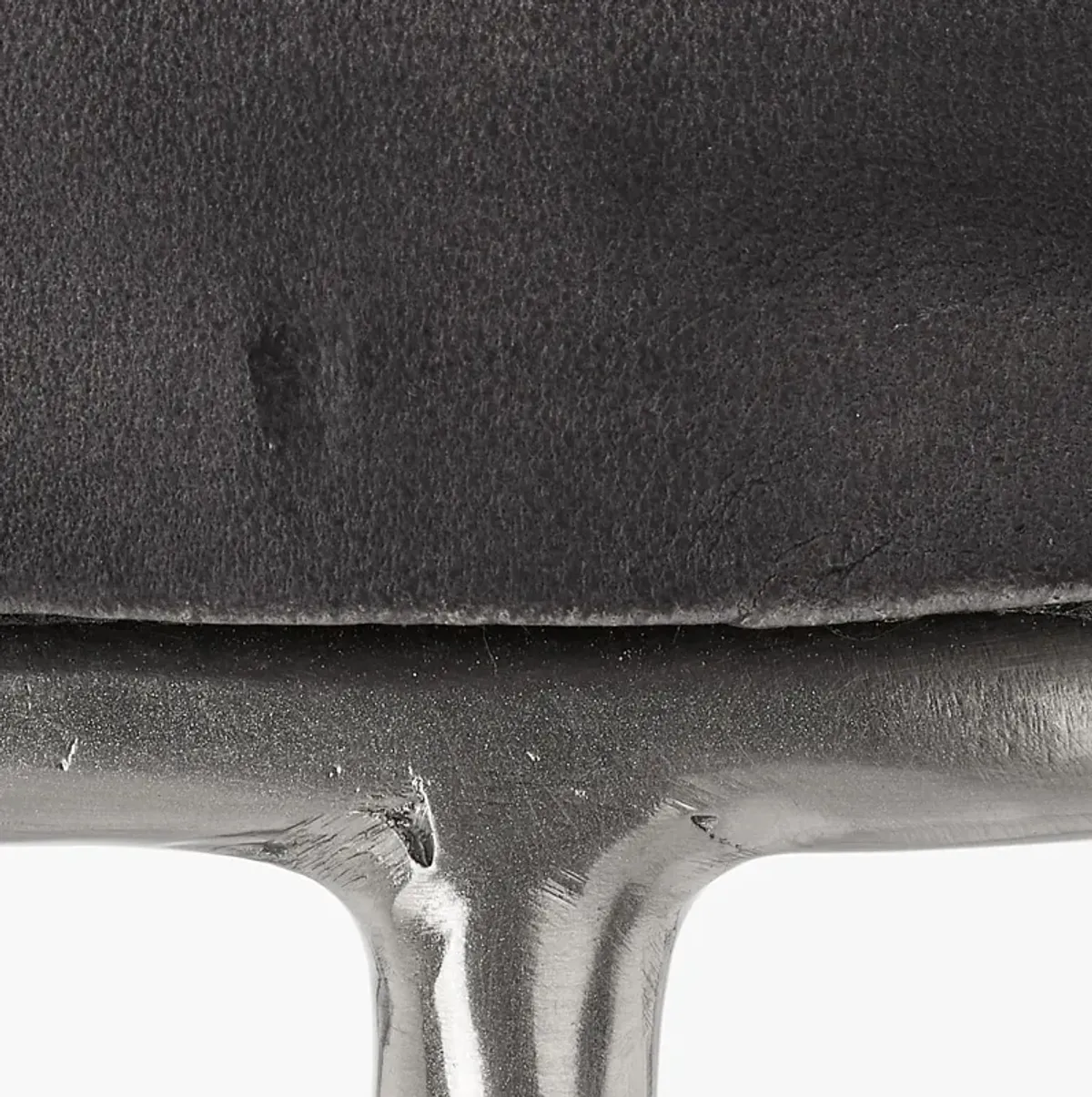 Henry Round Black Leather Bar Stool