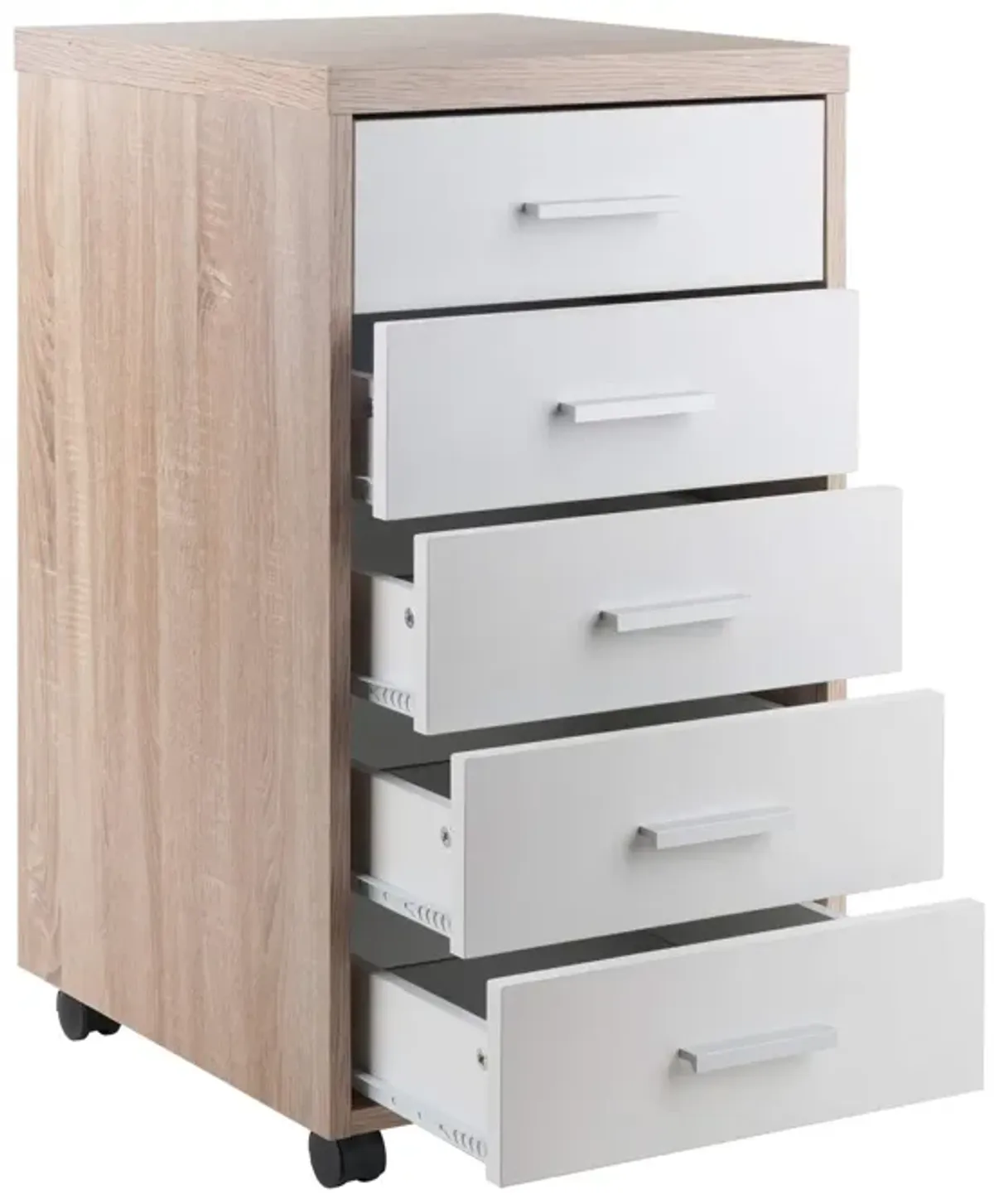 Kenner 5-Drawer Cabinet, Reclaimed Wood and White