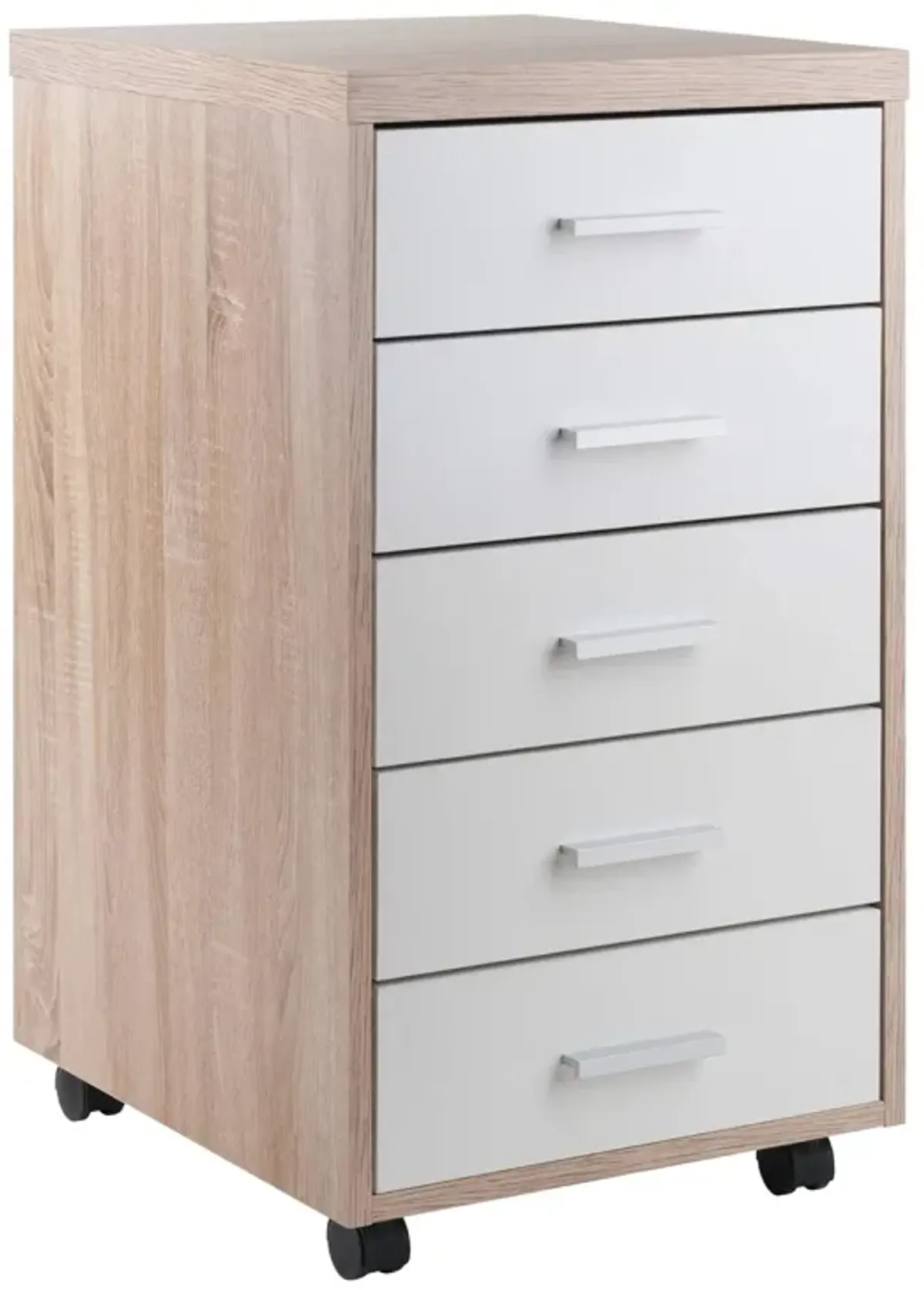 Kenner 5-Drawer Cabinet, Reclaimed Wood and White