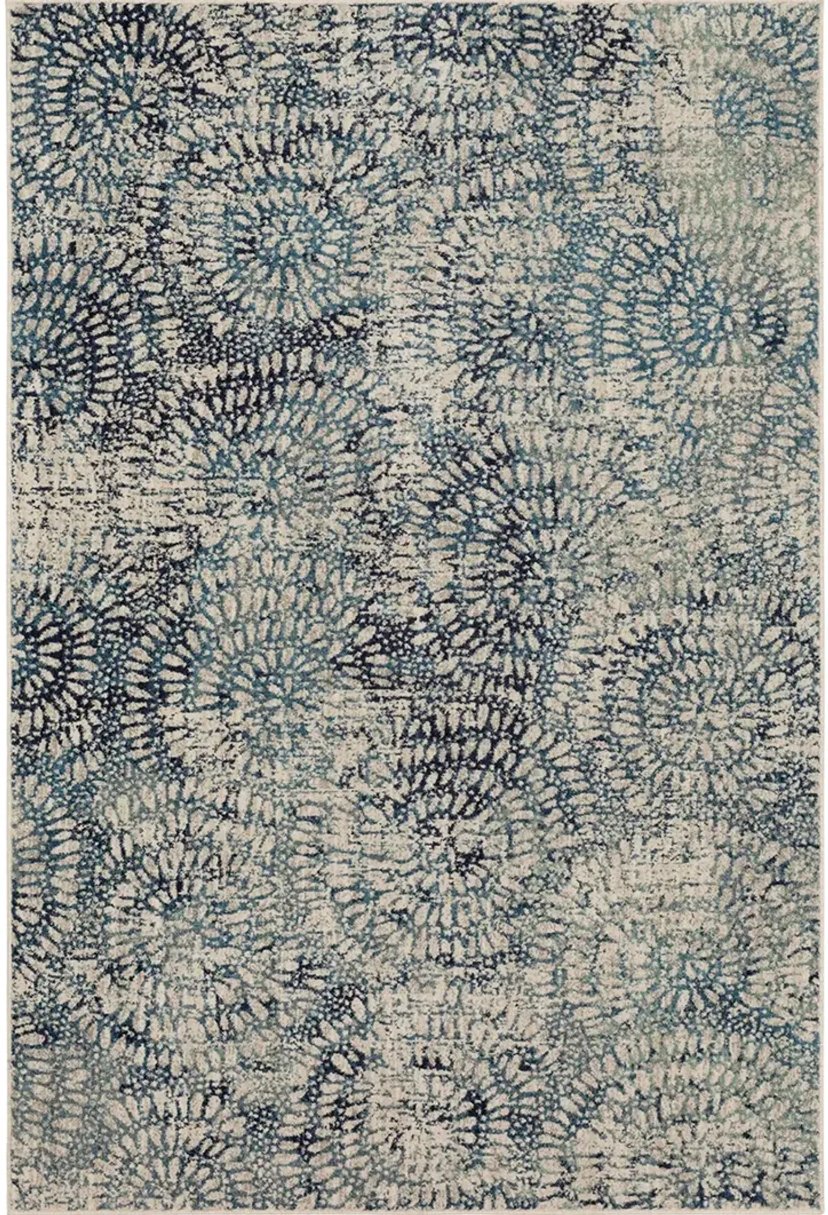 Expressions by Scott Living Imprinted Blooms Aqua 2' X 3' Rug