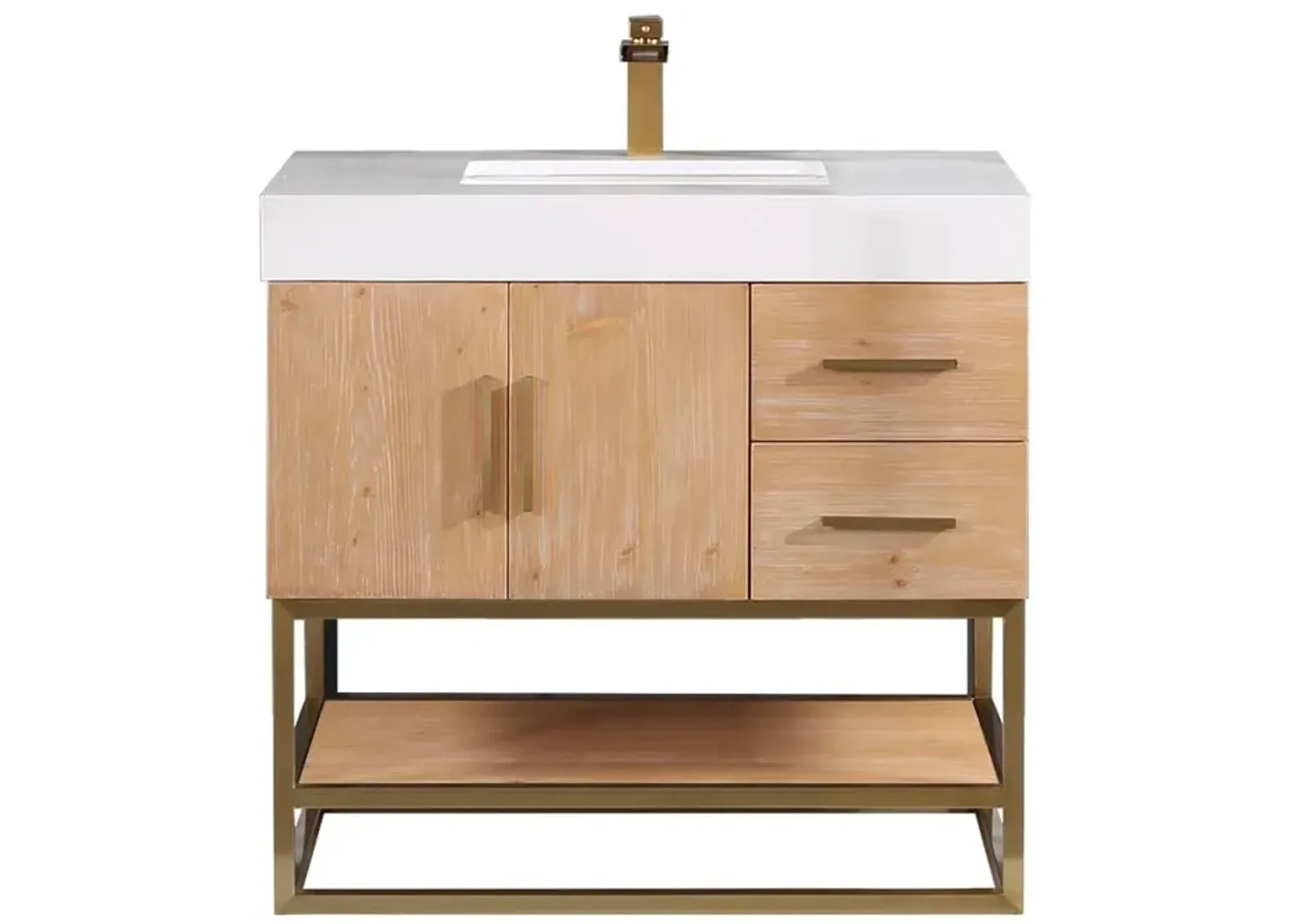 Altair 36 Single Bathroom Vanity in Light Brown without Mirror