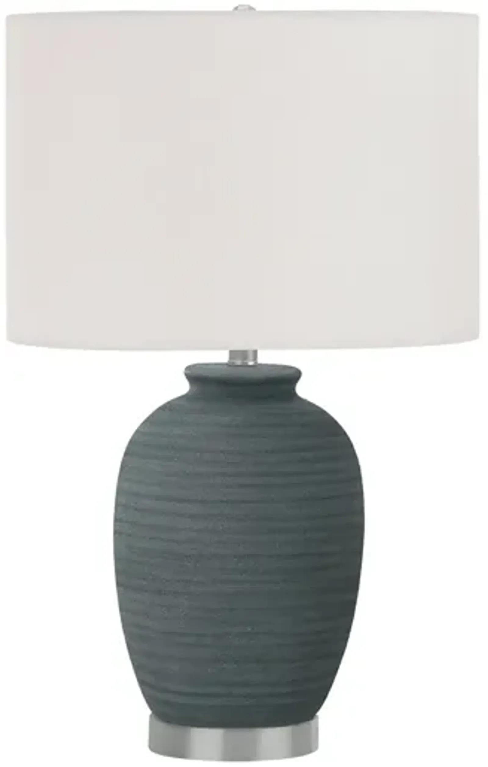 Monarch Specialties I 9622 - Lighting, 24"H, Table Lamp, Blue Ceramic, Ivory / Cream Shade, Contemporary