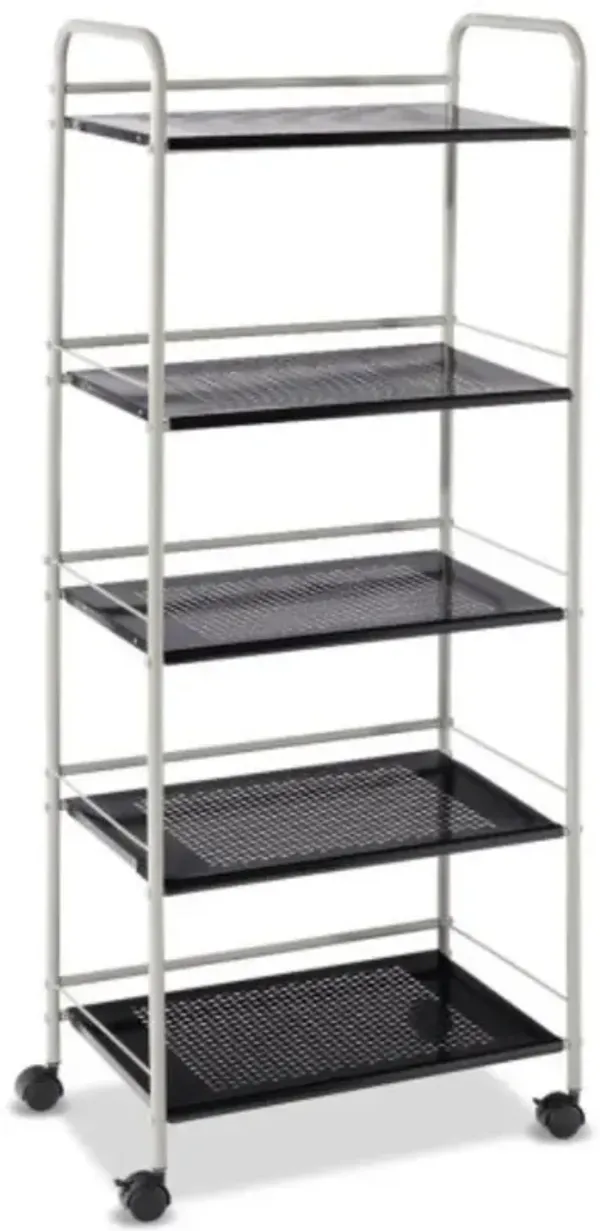 5-Tier Kitchen Rolling Utility Microwave Rack Cart with Lockable Casters