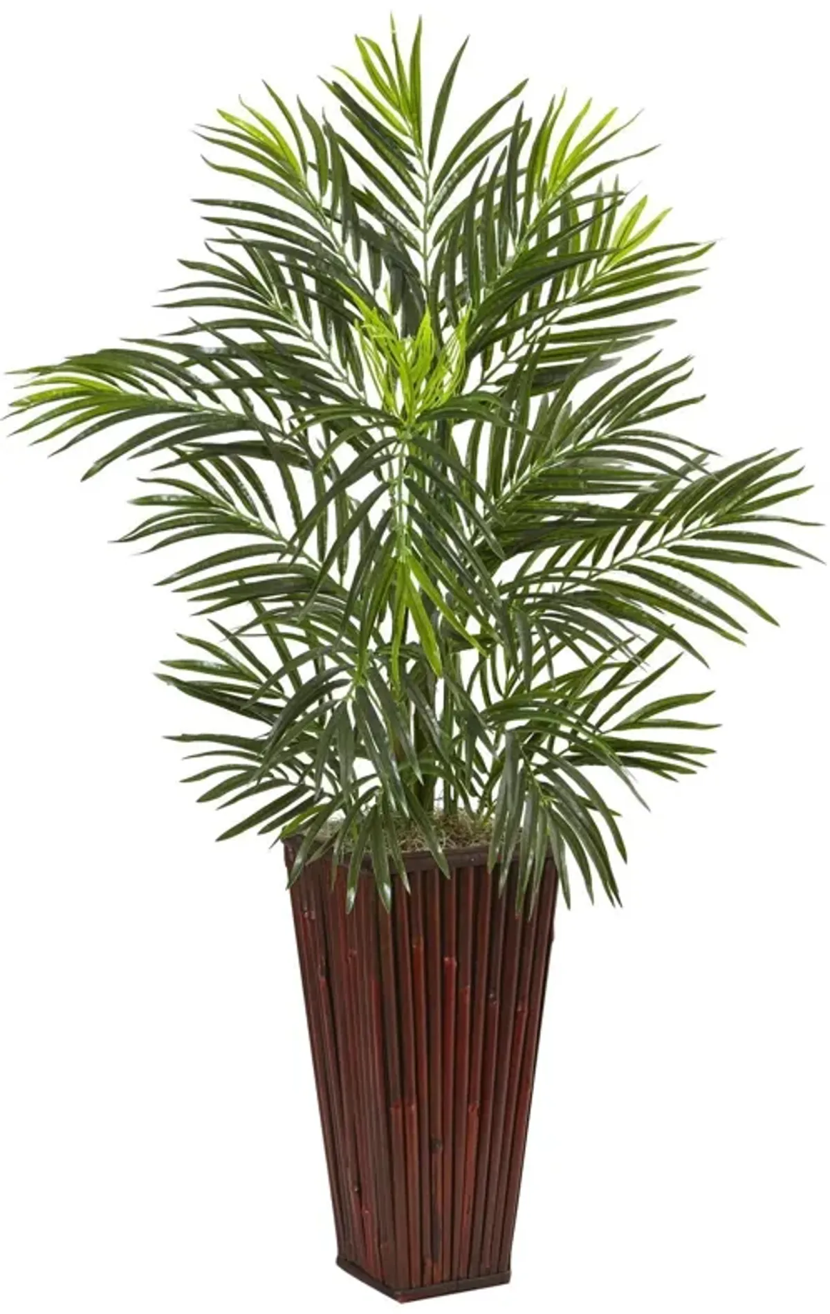 Nearly Natural 41-in Areca Palm in Bamboo Planter