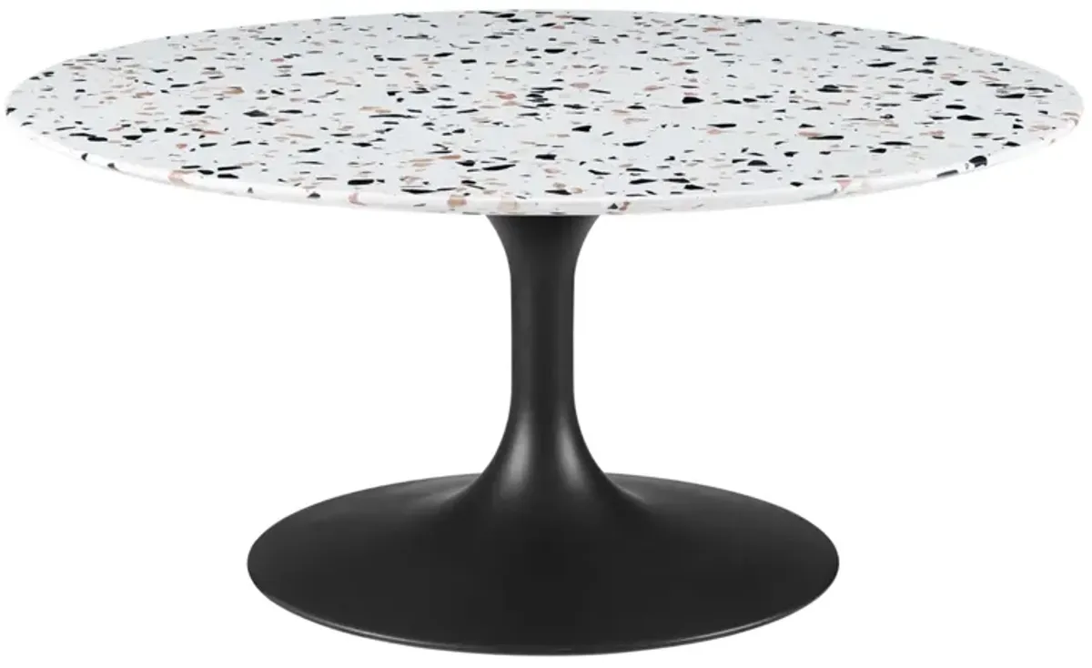 Timeless Modern Lippa Coffee Table - Organic Shape, Terrazzo Top, Sleek Design