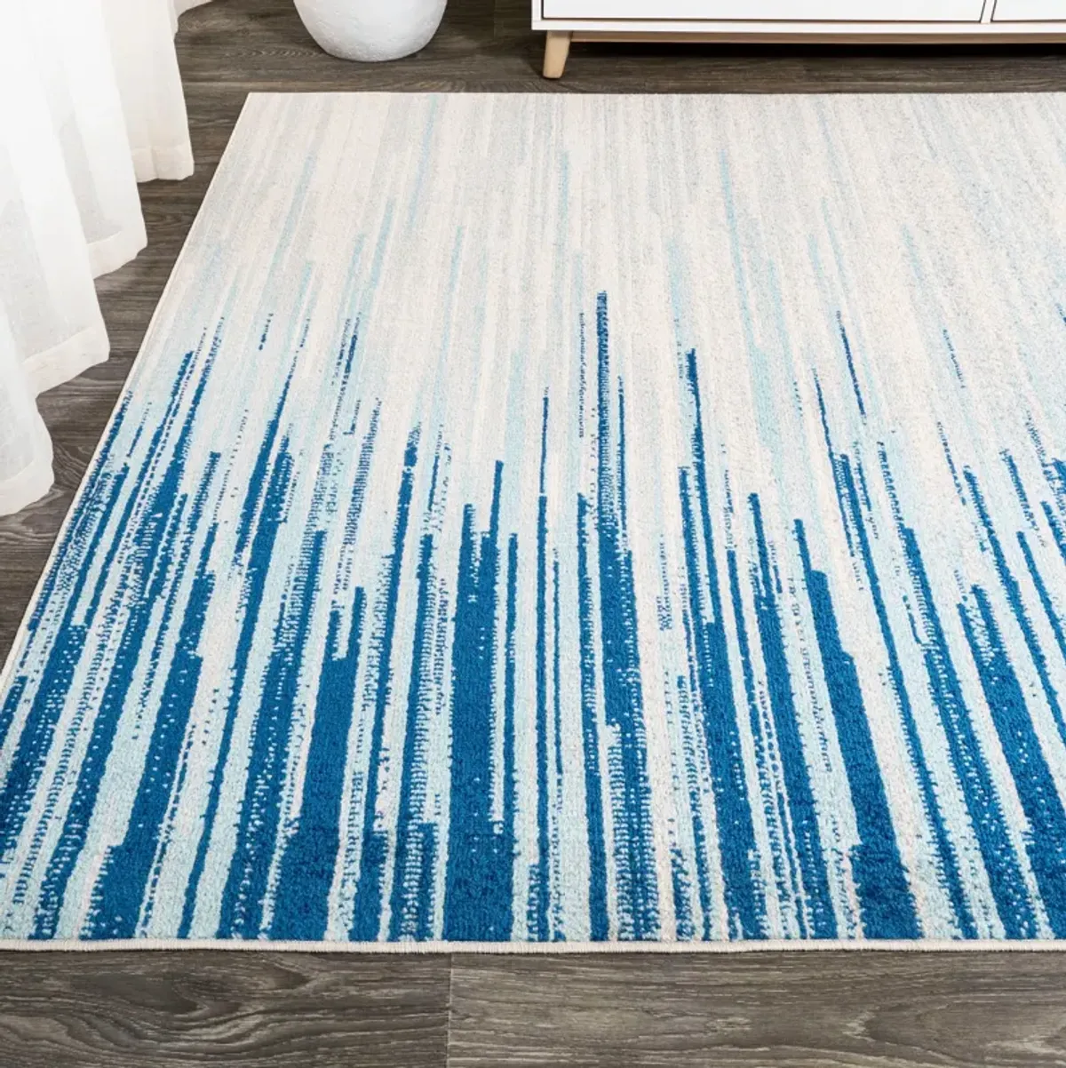 Linear Modern Half Stripe Area Rug