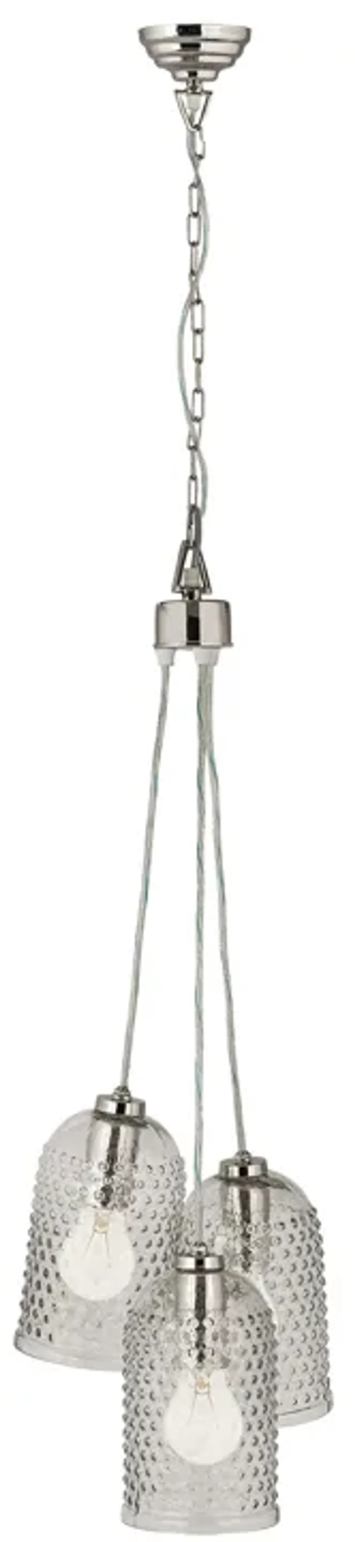 Hammered Glass 3-Light Cluster Pendant