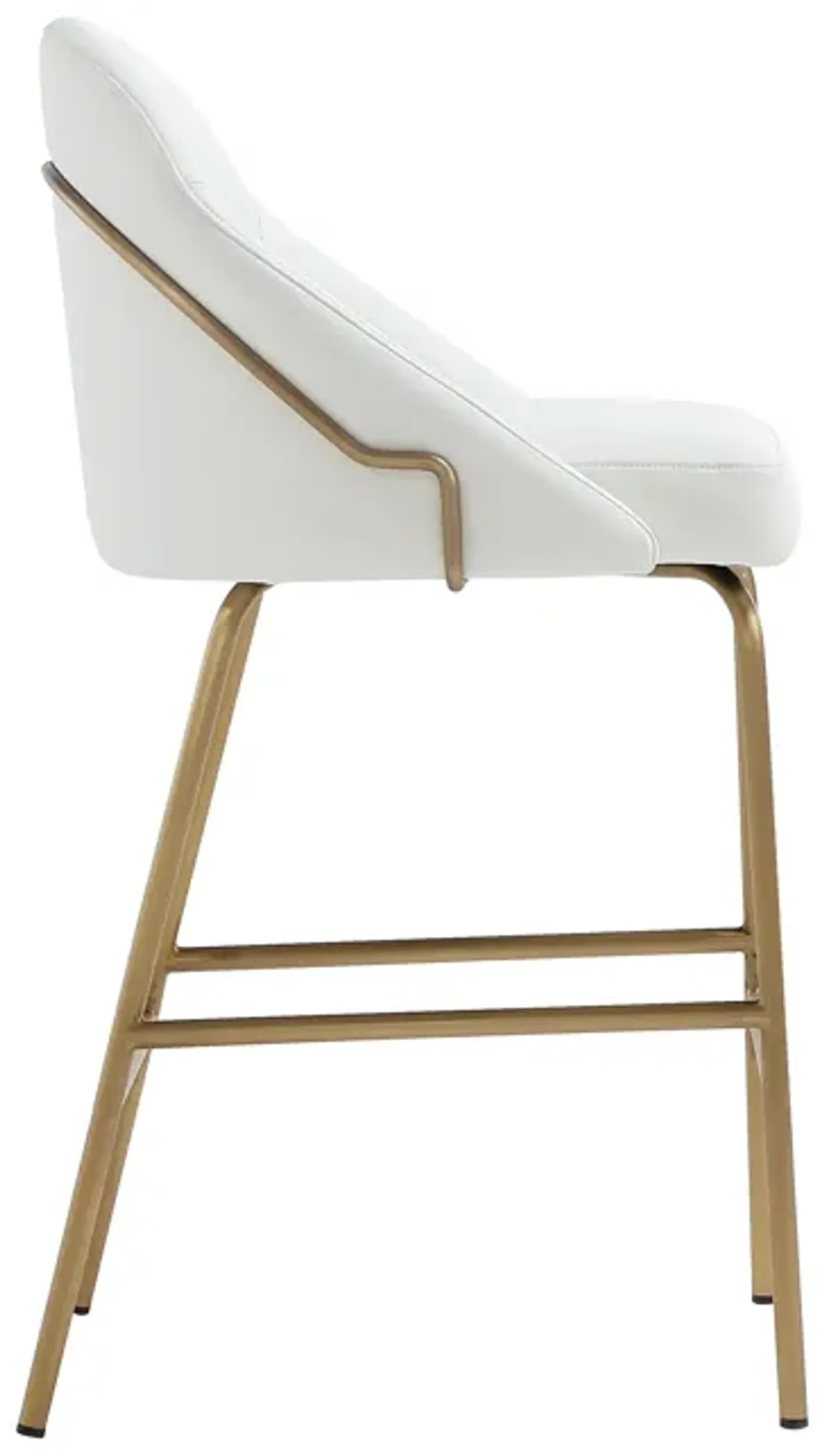 Gracie Counter Stools in White and Gold (Set of 3)