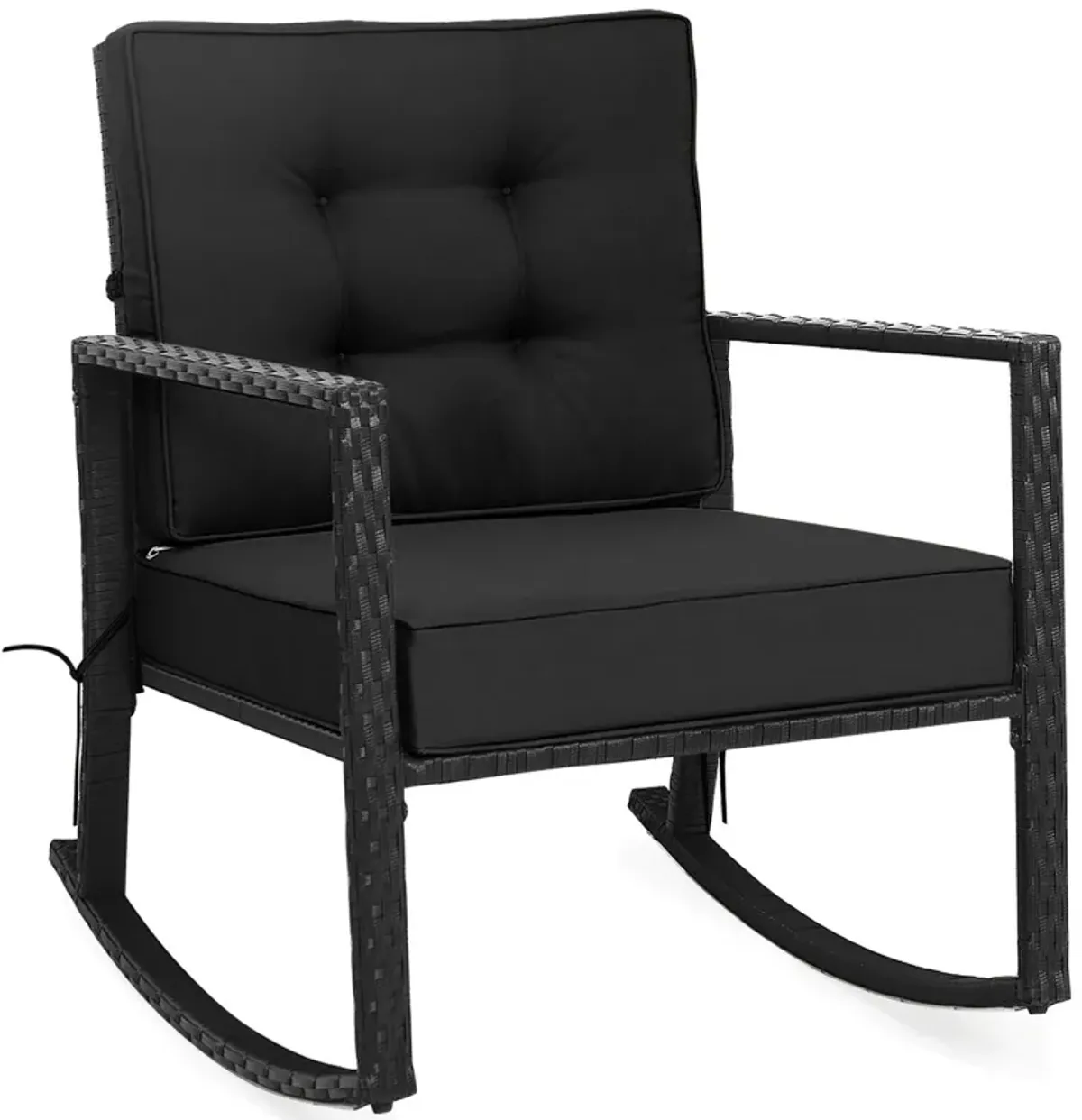 Patio Rattan Rocker Outdoor Glider Rocking Chair Cushion Lawn