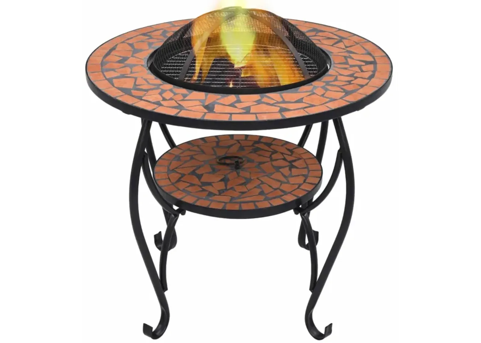 vidaXL Mosaic Fire Pit Table Terracotta 26.8" Ceramic