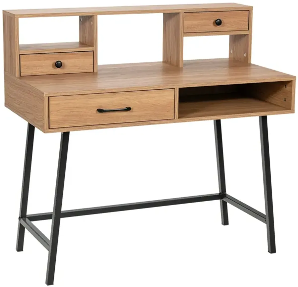 42-Inch Vanity Desk with Tabletop Shelf and 2 Drawers