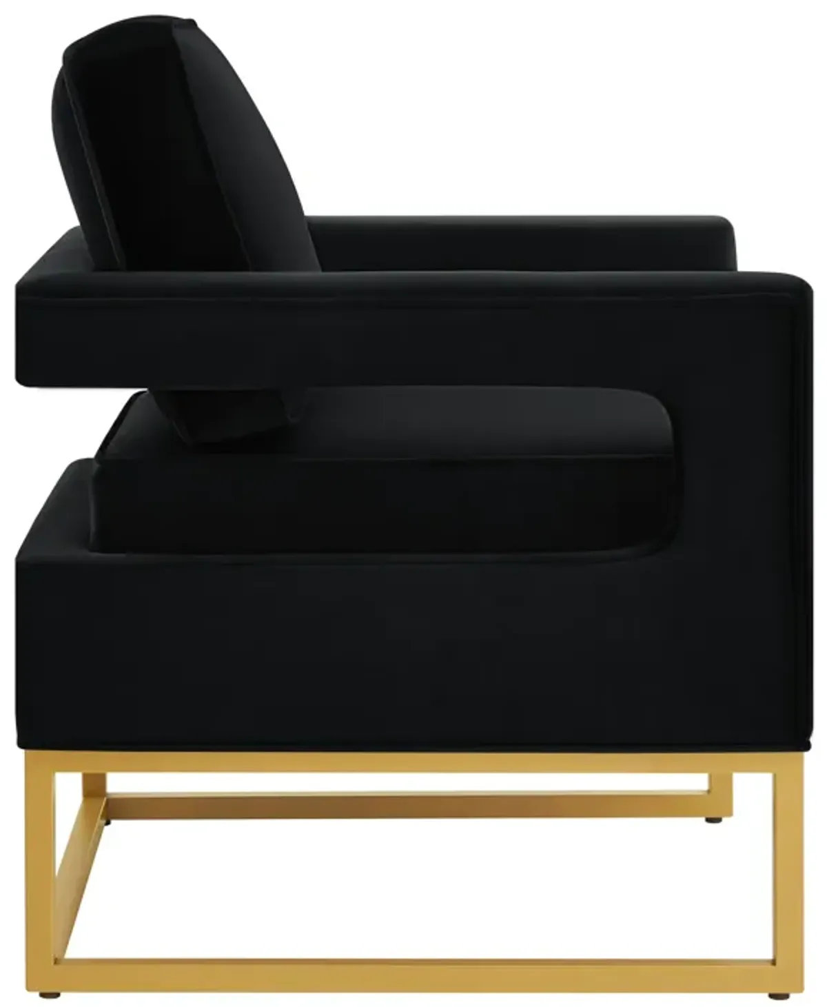 Merax Modern Velvet Accent Chair with Gold Metal Base