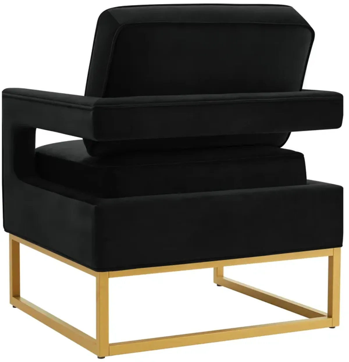 Merax Modern Velvet Accent Chair with Gold Metal Base