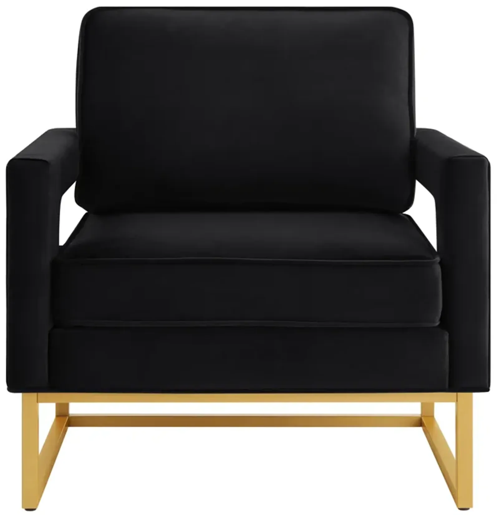 Merax Modern Velvet Accent Chair with Gold Metal Base