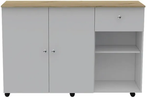 Streamdale Sayville 2-Drawer 2-Shelf Kitchen Island White And Pine