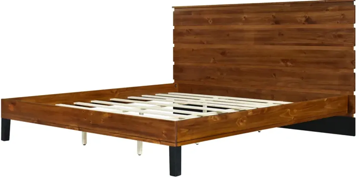 Merax Mid-Century Modern Solid Wood Platform Bed Frame