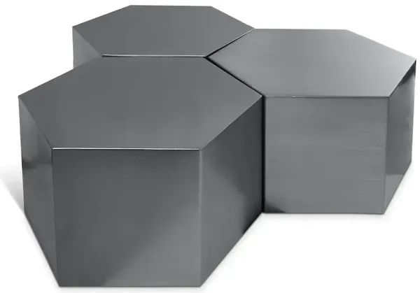 Meridian Furniture Hexagon Brushed Chrome Coffee Table