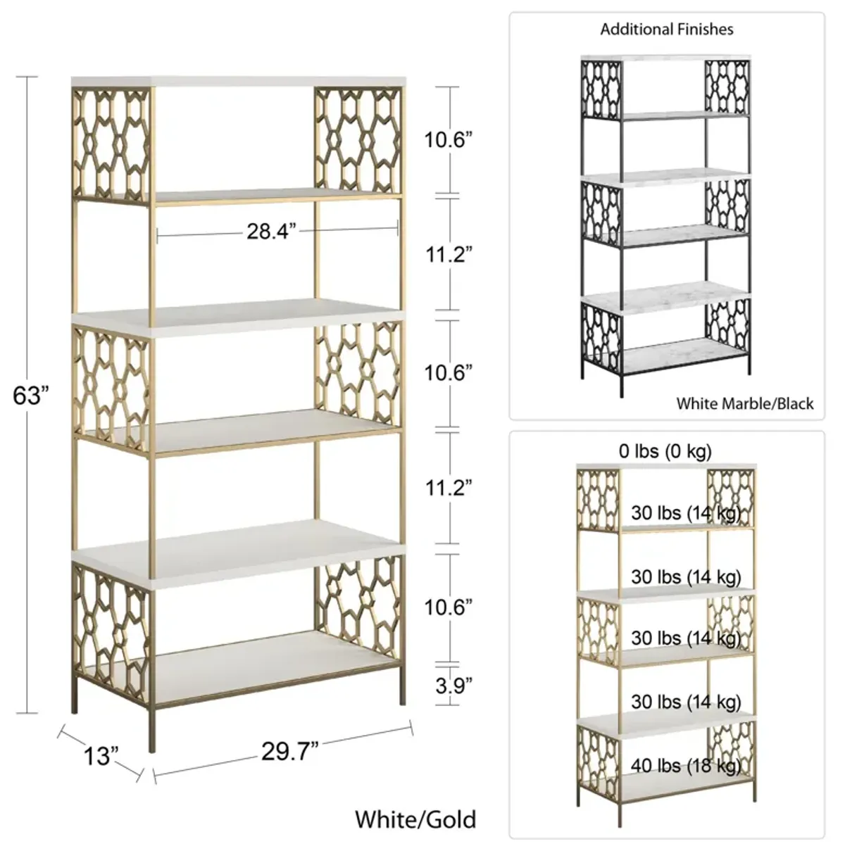 Ella 5 Shelf Bookcase