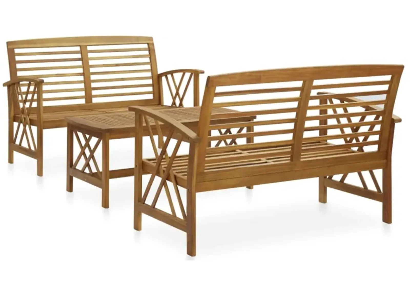 vidaXL 3 Piece Garden Lounge Set Solid Acacia Wood