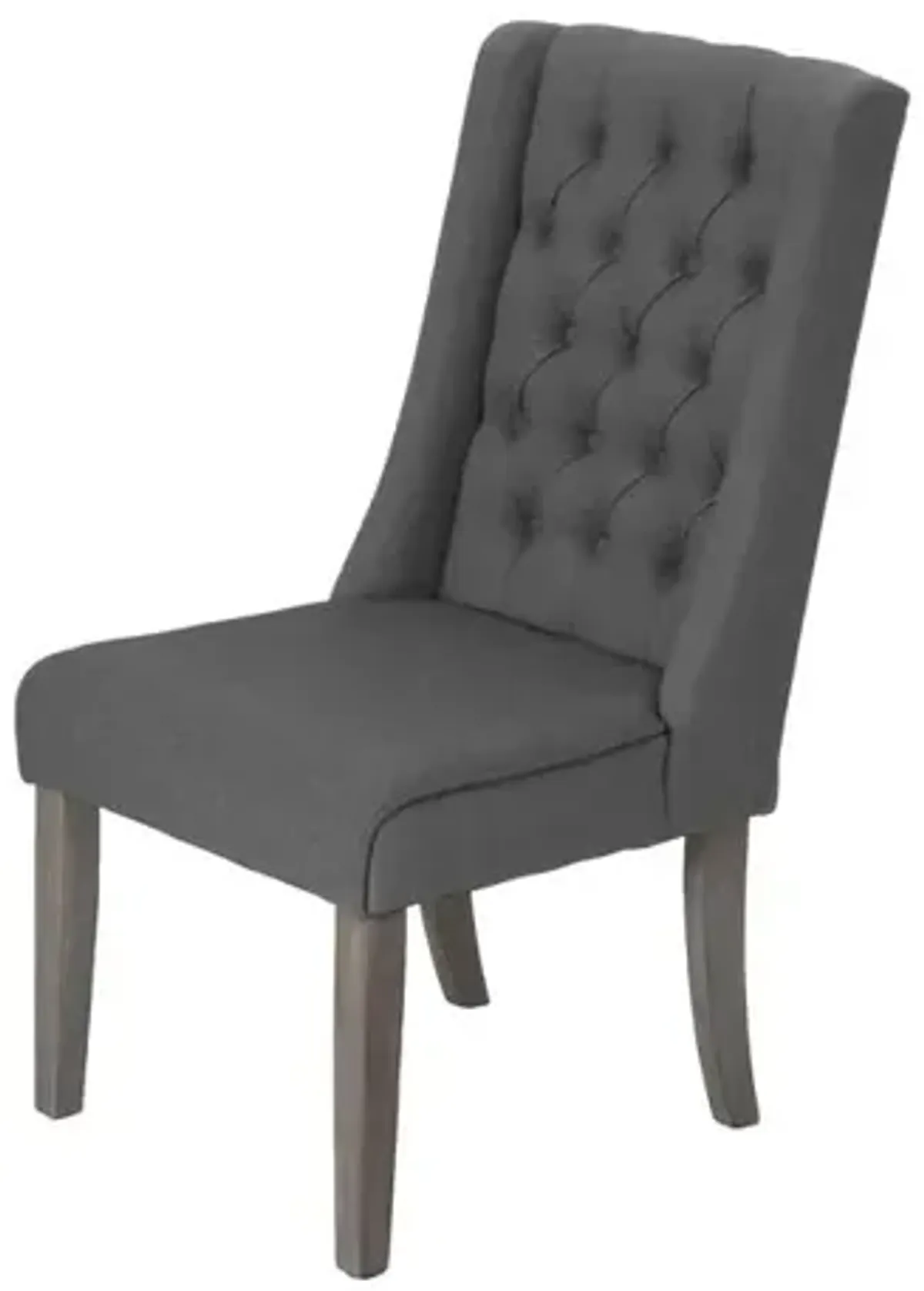 Upholstered Side Chairs with Tufted Buttons Gray-Set of 2