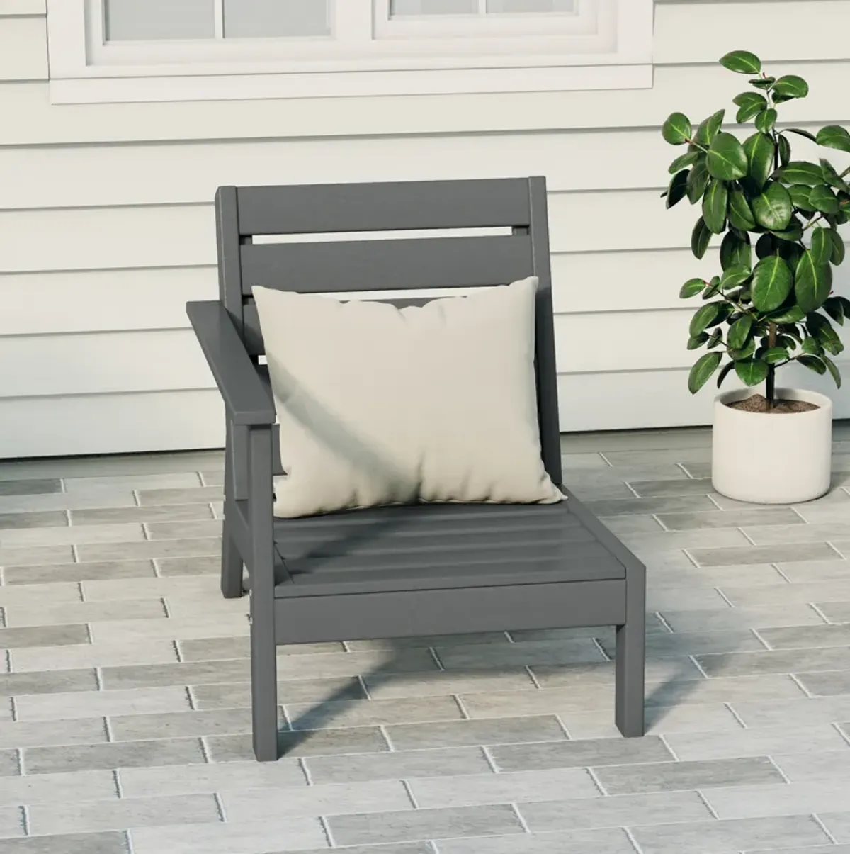 WestinTrends Outdoor Patio HDPE Left Arm Facing Deep Seating Corner Chair