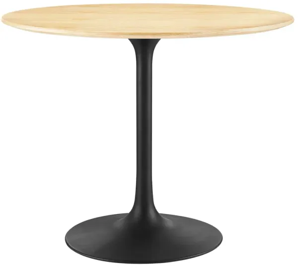 Modway - Lippa 36" Round Wood Grain Dining Table Black Natural