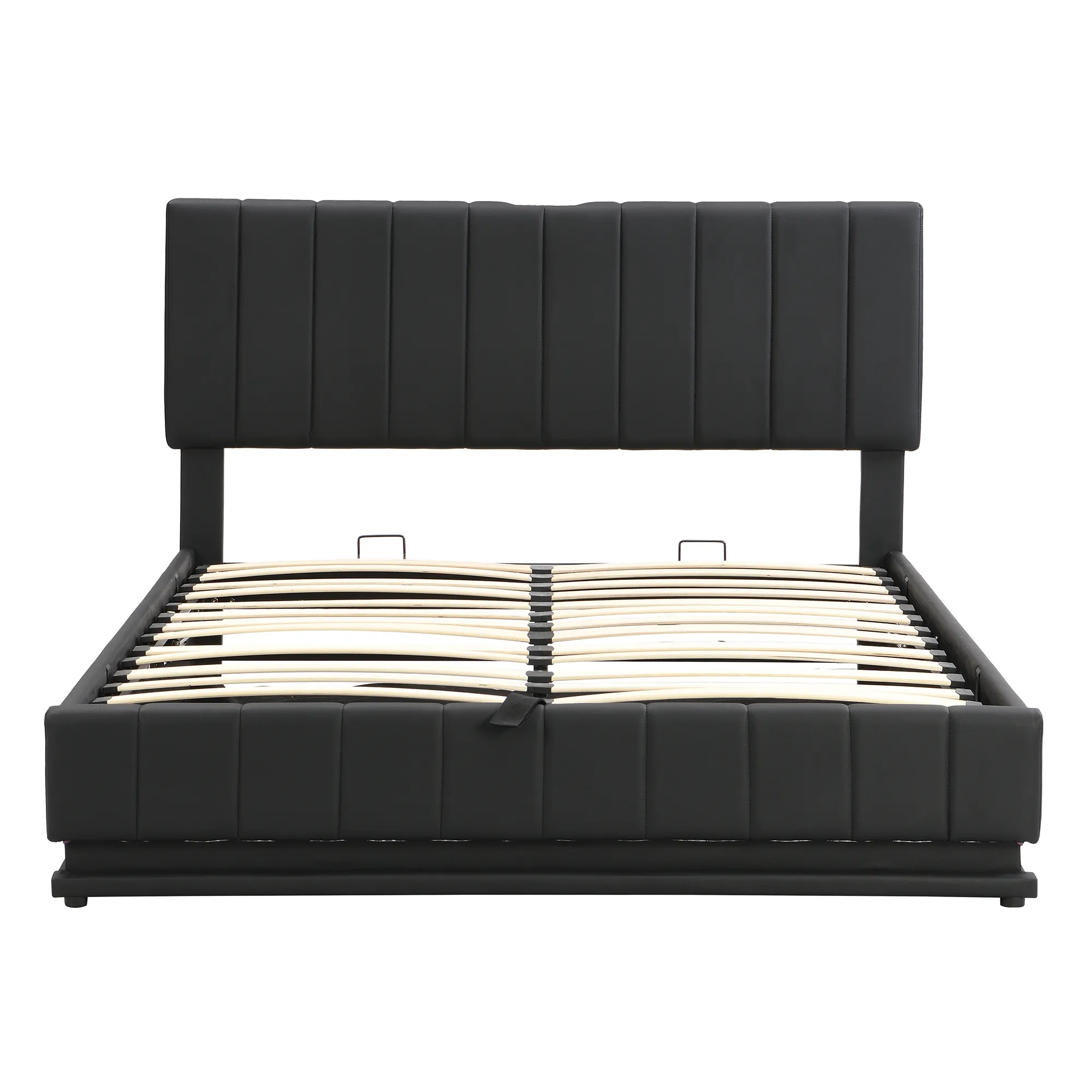 Merax Upholstered LED Light Platform Bed with Hydraulic Storage