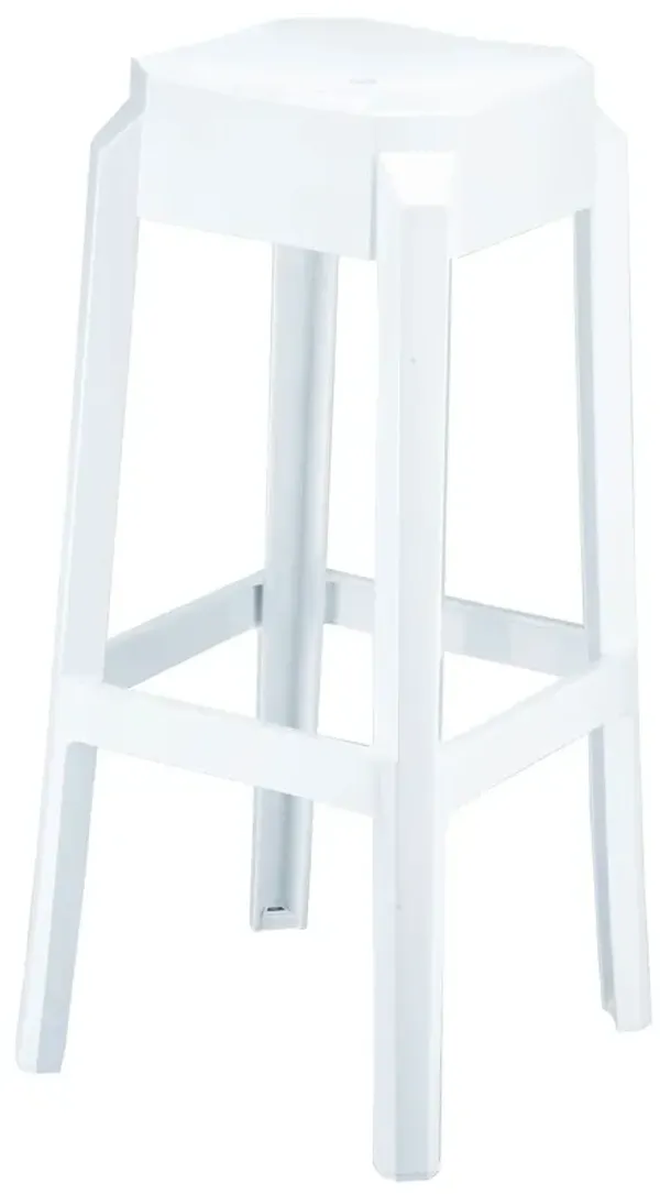 29.5" Black Transparent Outdoor Patio Solid Bar Stool