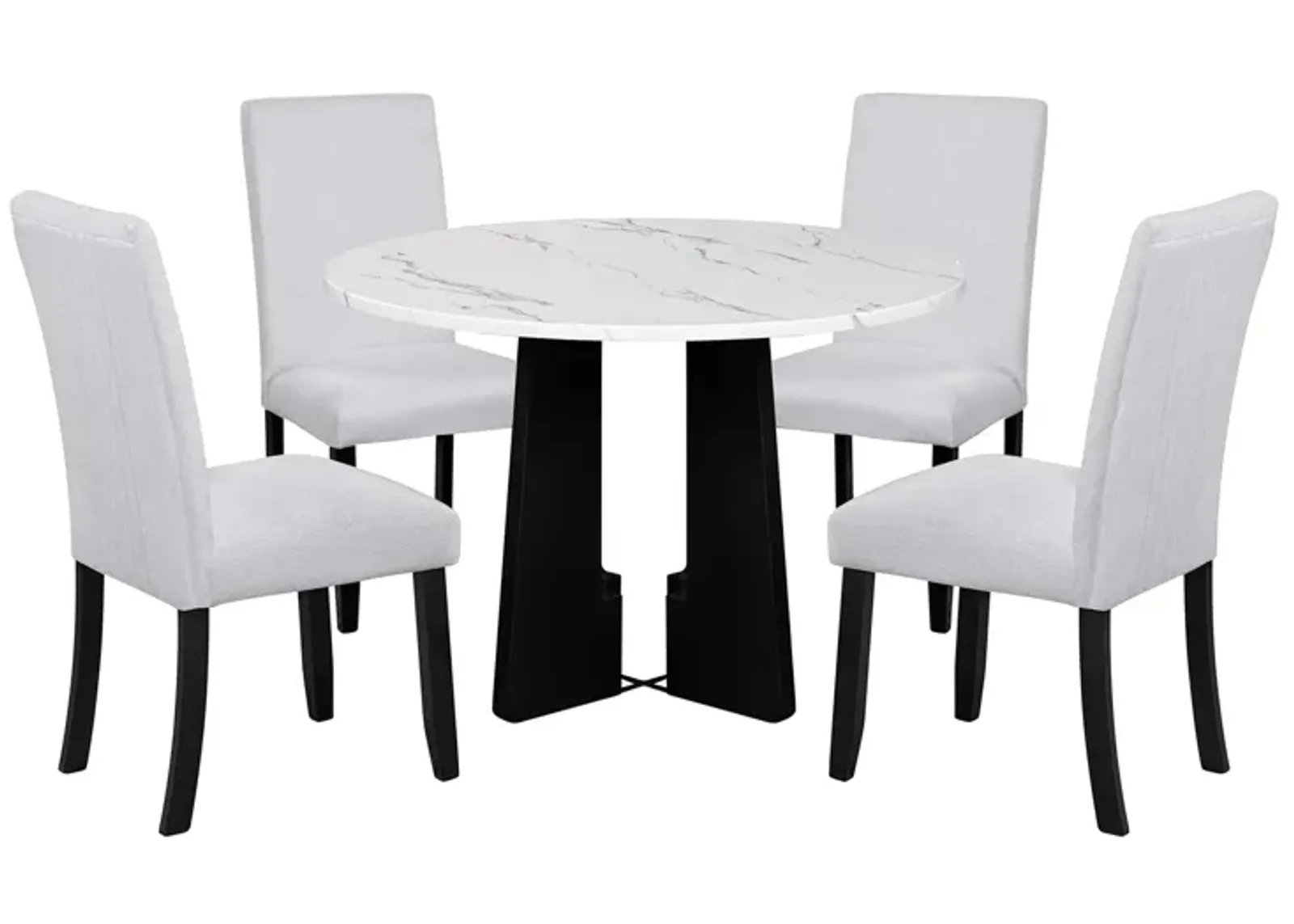 Merax 5-Piece Round Dining Table Chairs Set