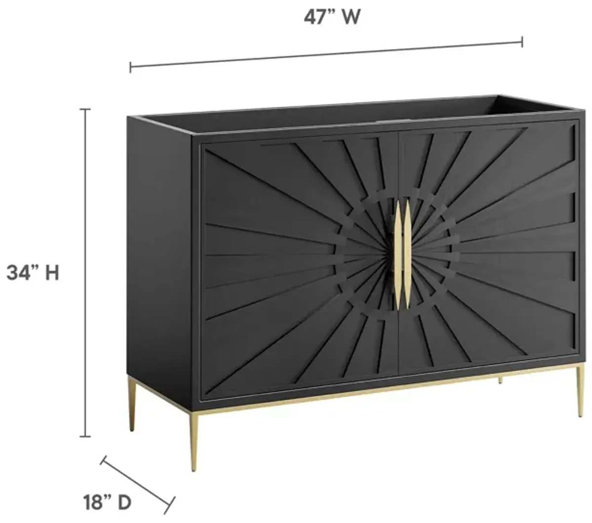 Awaken 48" Double or Single Sink Compatible (Not Included) Bathroom Vanity Cabinet