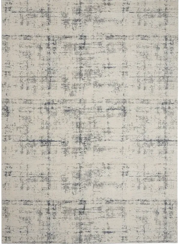 Rustic Textures RUS06 Ivory/Blue 7’10” x Round Rug