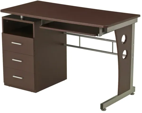 Streamdale Computer Desk With Ample Storage, Chocolate