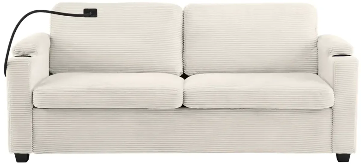 Merax  Corduroy Sleeper Sofa Loveseat Sofa with Mattress