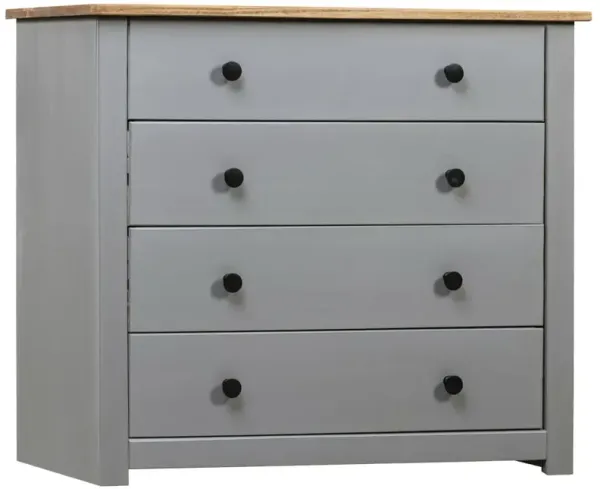 vidaXL Side Cabinet Gray 31.5x15.7x28.7 Pine Panama Range
