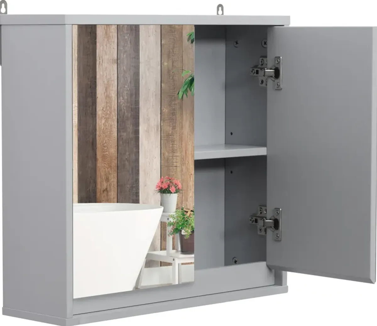 White Bathroom Organizer: Wall-Mounted Medicine Cabinet with Mirror