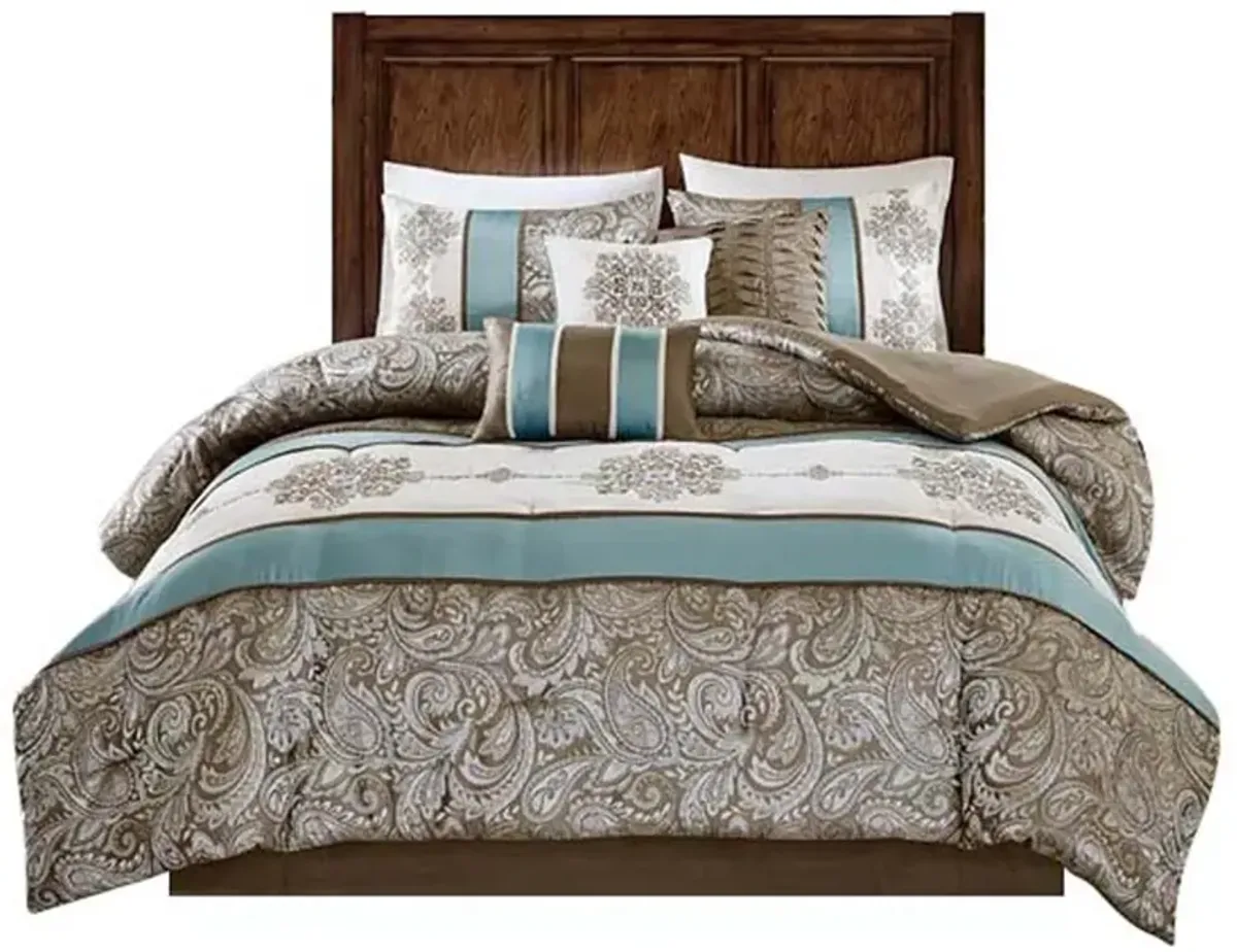 Gracie Mills Garret 7-Piece Paisley Jacquard Comforter Set