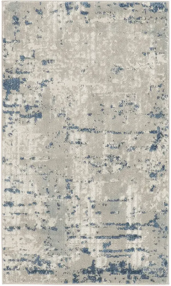 Quarry QUA01 Ivory/Gray/Blue 3' x 5' Rug