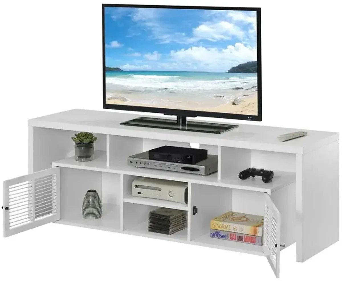 Convience Concept, Inc. Lexington 60 inch TV Stand with Storage Cabinets and Shelves - White