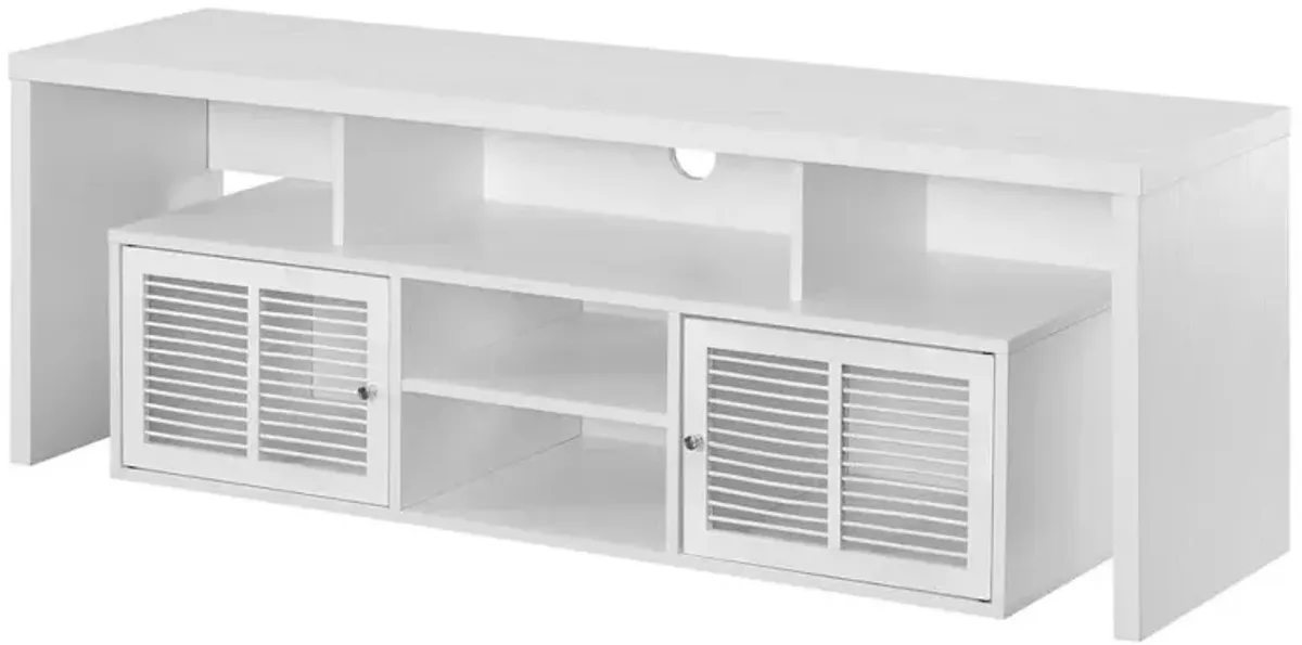 Convience Concept, Inc. Lexington 60 inch TV Stand with Storage Cabinets and Shelves - White