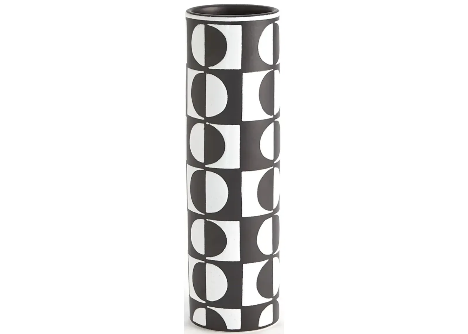 Black/White Circles Vase-Lg