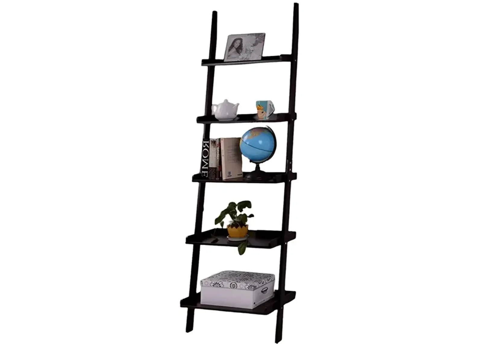 5-Tier Leaning Wall Display Bookcase