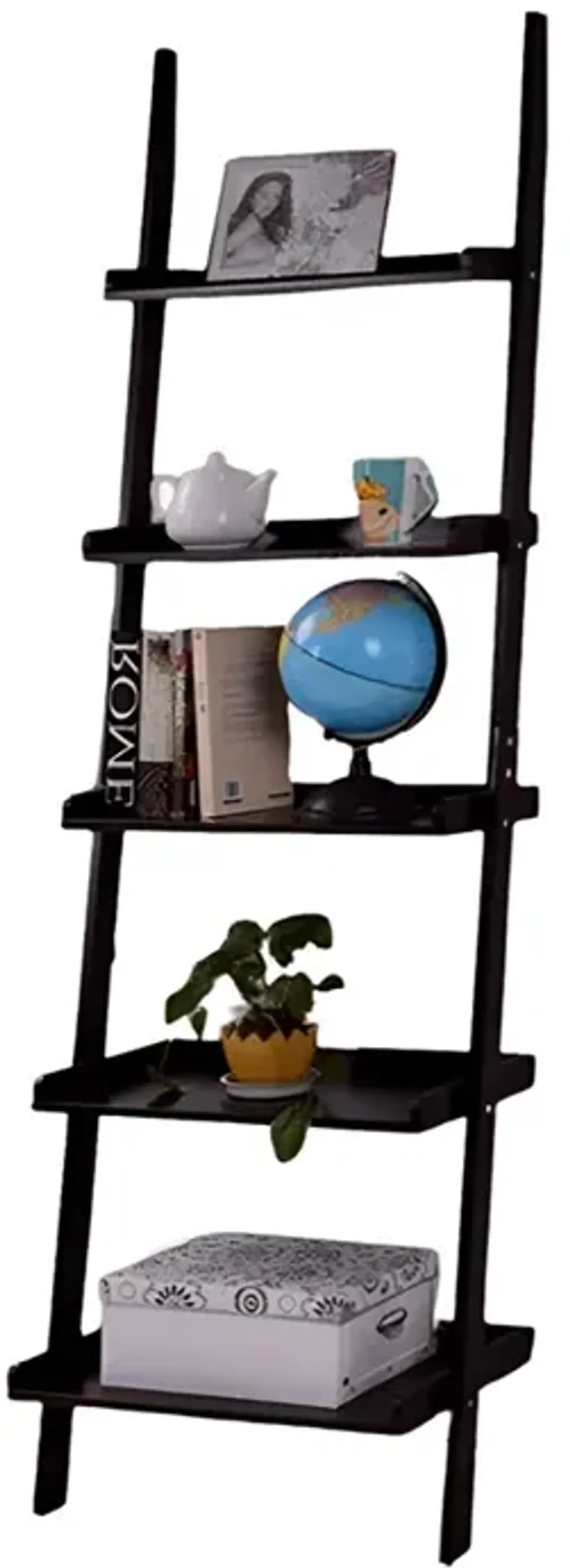 5-Tier Leaning Wall Display Bookcase