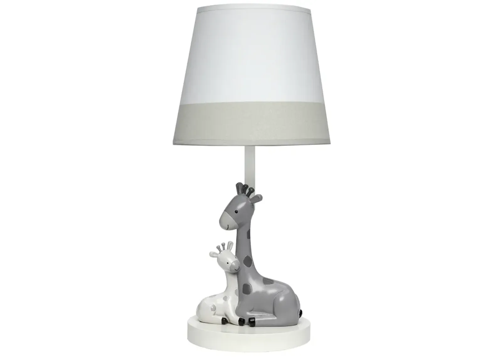 Lambs & Ivy Jungle Friends White/Gray Giraffe Nursery Lamp with Shade & Bulb