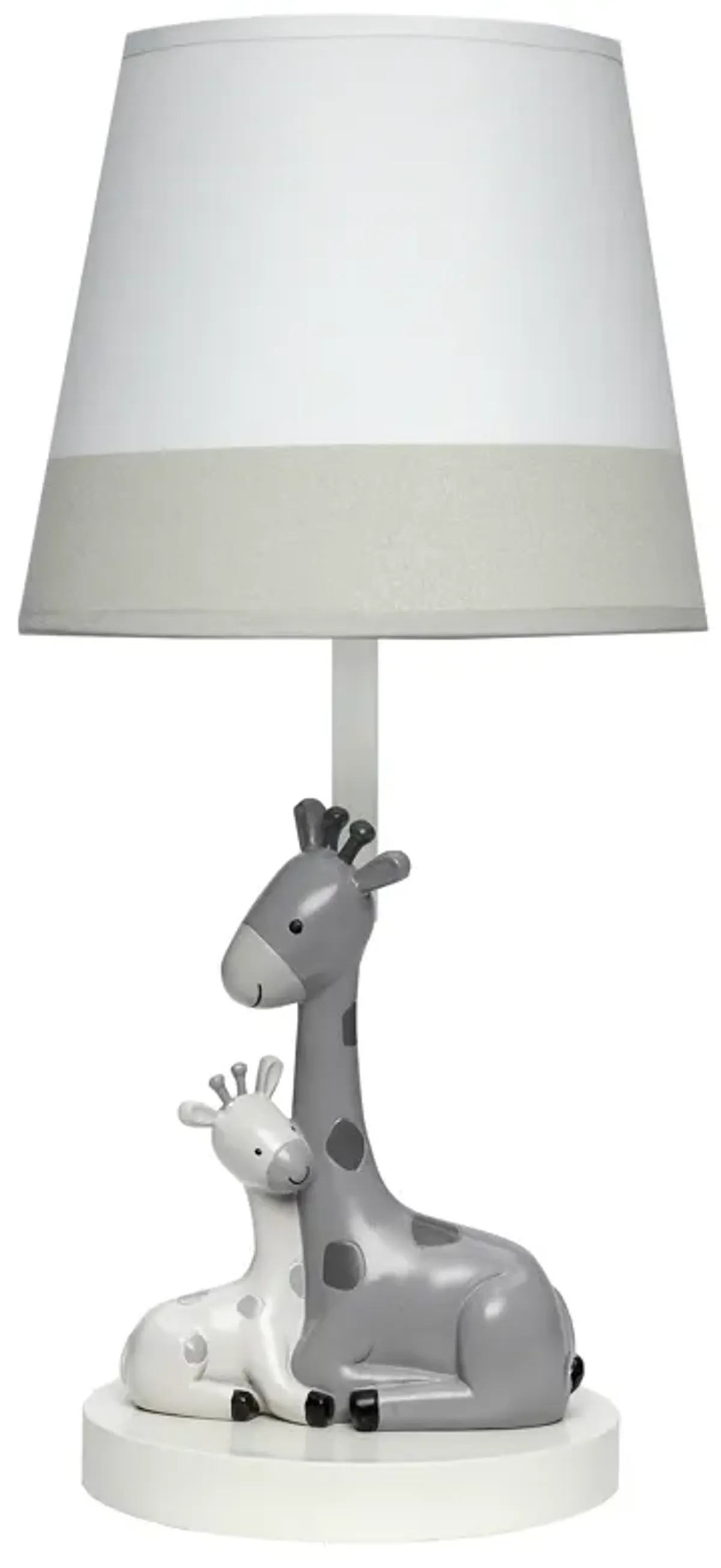 Lambs & Ivy Jungle Friends White/Gray Giraffe Nursery Lamp with Shade & Bulb