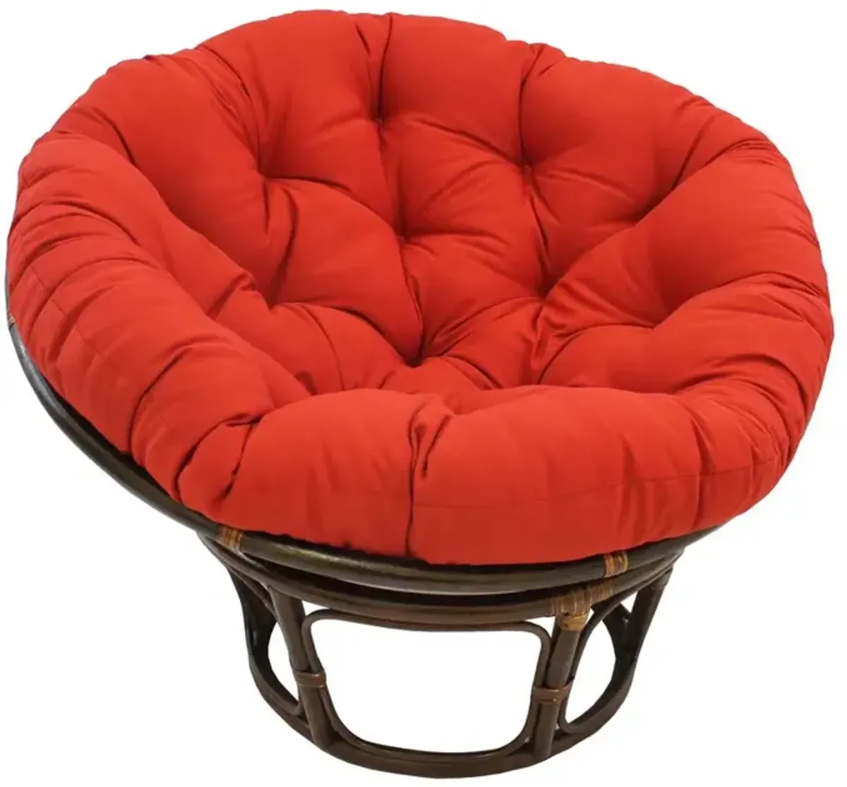 42-Inch Rattan Papasan Chair with Solid Twill Cushion