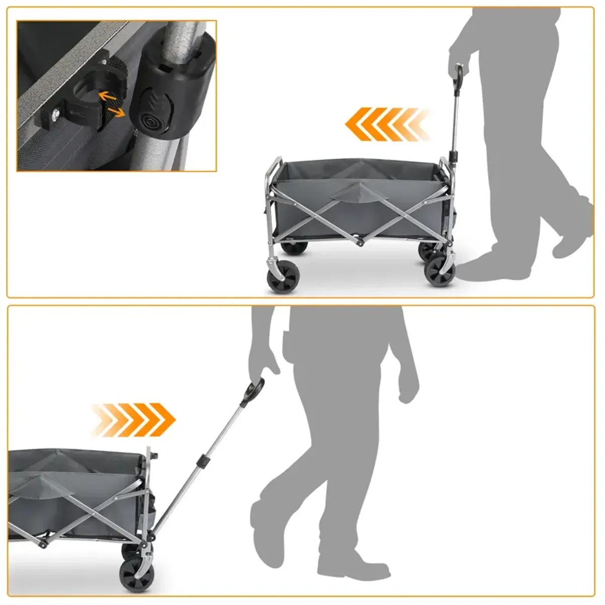 Garden Folding Cart Heavy-Duty Collapsible Trolley for Gardening Tools, Plants, and Outdoor Gear