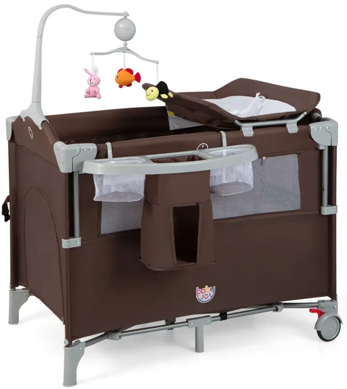 5-in-1  Portable Baby Beside Sleeper Bassinet Crib Playard with Diaper Changer