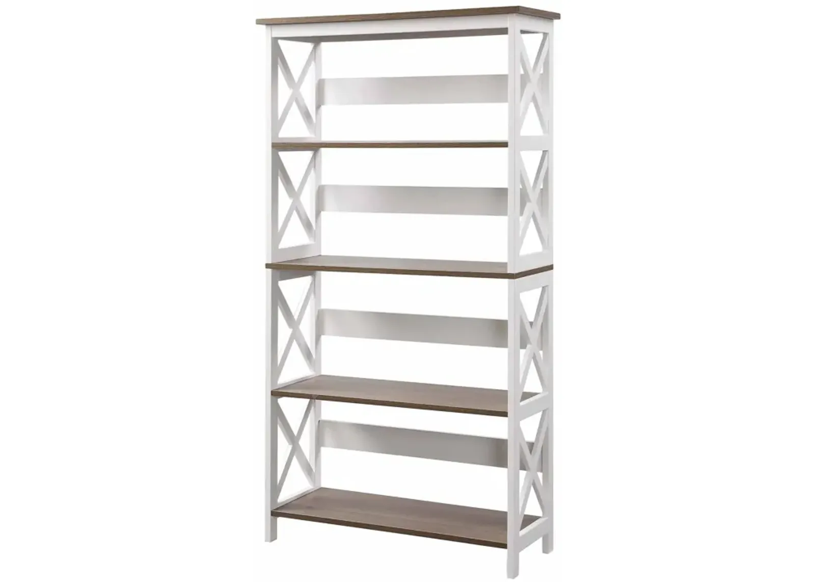 Convenience Concepts Oxford 5 Tier Bookcase, Driftwood / White