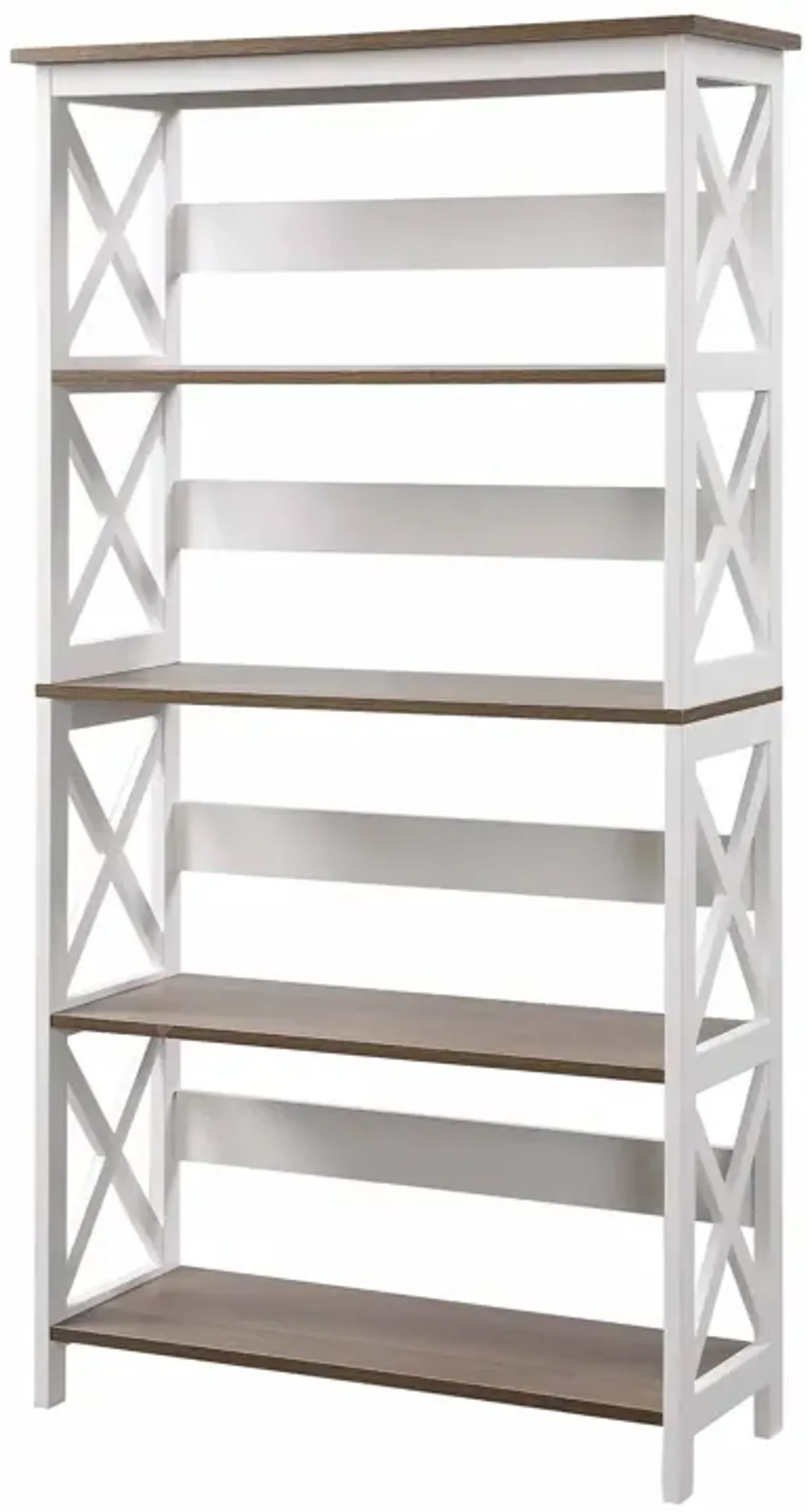 Convenience Concepts Oxford 5 Tier Bookcase, Driftwood / White