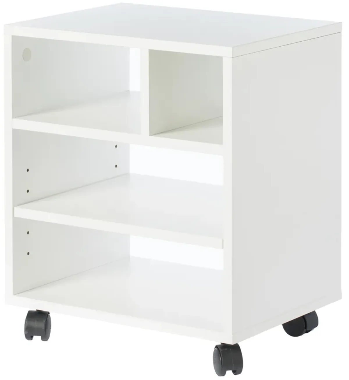 Wooden Office Storage Printer Stand with Wheels, White